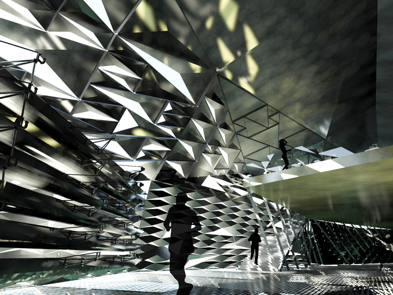 Boat Storage looking toward Boat Repair and upper level Exercise Room